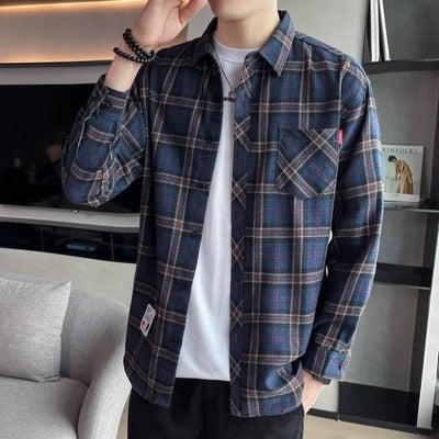 Camisa Casual Cuadros Estilo Hong Kong para Jóvenes - Image 4