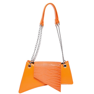 Cartera Cuadrada de Cuero Brillante con Patrón de Piedra para Mujer - Image 11