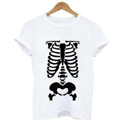 Playera Calavera y Rosa Manga Corta Cuello Redondo Verano - Image 10