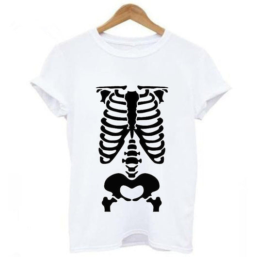 Playera Calavera y Rosa Manga Corta Cuello Redondo Verano - Image 10
