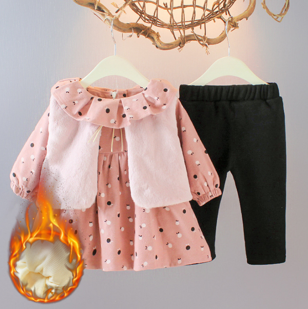 Conjunto Abrigado de 3 Piezas para Bebé de 6 Meses - Ropa de Invierno Suave