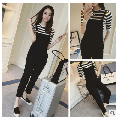 Conjunto de Verano Mujer - Blusa Corta y Pantalón Capri 9/10 con Peto