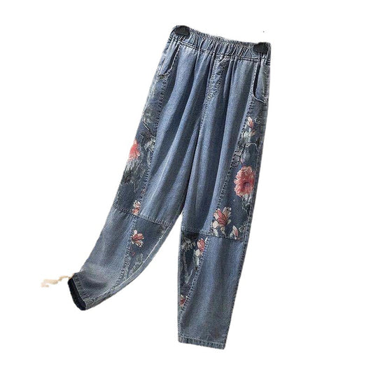 Pantalones Harem Sueltos Talla Grande Jeansspring con Estampado - Image 9