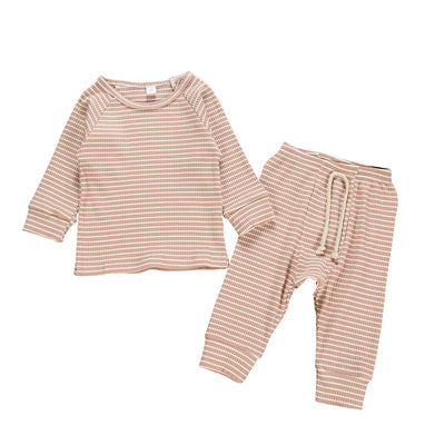 Conjunto Infantil de Dos Piezas con Blusa Rayada y Pantalón - Image 12