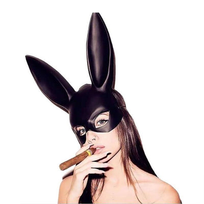 Máscara Facial Negra con Orejas de Conejo - Estilo Fashion - Image 9
