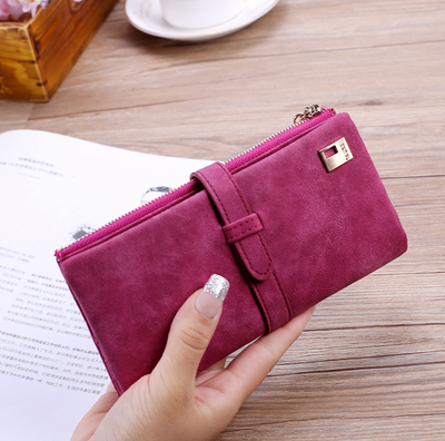 Billetera Vintage Frosted para Mujer - Cartera Bifold con Múltiples Compartimentos y Cierre de Hebilla - Image 14