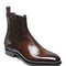 Botas Casuales de Cuero para Hombre con Tacón Bajo y Punta Plateada
