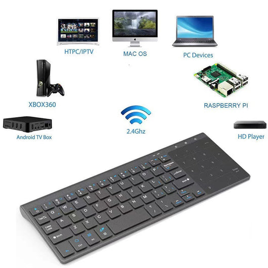 Teclado Inalámbrico Bluetooth Mini 2 con Touchpad y Ratón Integrado - Image 9