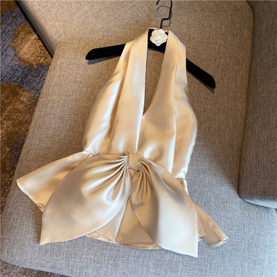 Blusa de Satén con Cuello Halter - Image 11