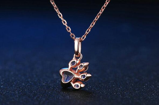 Collar de Plata 925 con Colgante de Loto y Corazón Chapado en Oro Rosa - Image 3