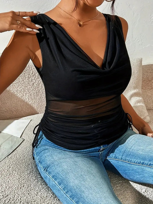 Top Crop Escotado Ajustado de Cintura Alta Sexy - Image 39