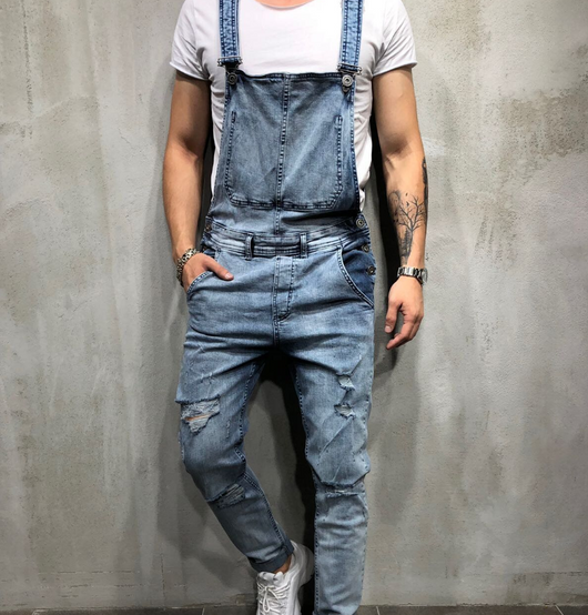 Enterizo Denim Sling con Rotos Desgarrados - Image 2