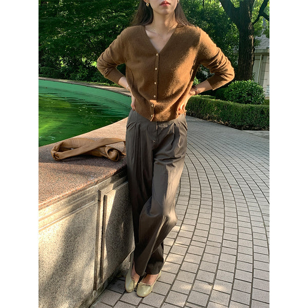 Cardigan Tejido V-neck Versátil para Mujer