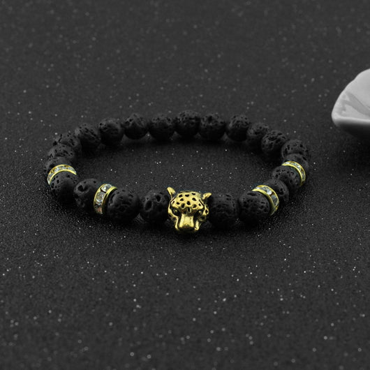 Pulsera de Cuentas Buda en Piedra Volcánica Negra Mate - Image 4