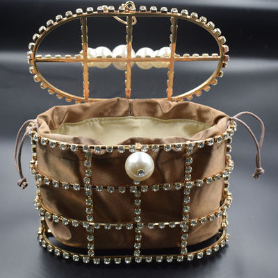 Bolso de Noche Cesta Metálica con Cristales - Estilo Diosa Coreana - Image 5