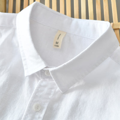 Camisa de Lino NEVIO con Mangas Enrolladas - Comodidad y Estilo - Image 6