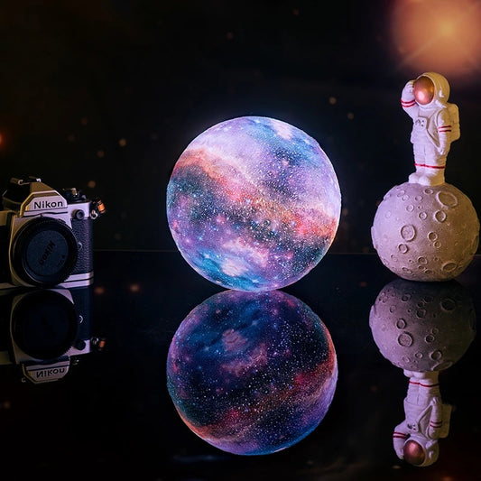 Lámpara LED 3D Galaxy con Control Remoto - Luz Nocturna USB Planeta Tierra