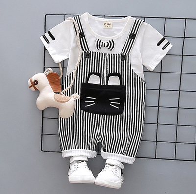 Conjunto Infantil Coreano de Dos Piezas con Tirantes y Diseño Cartoon - Image 8