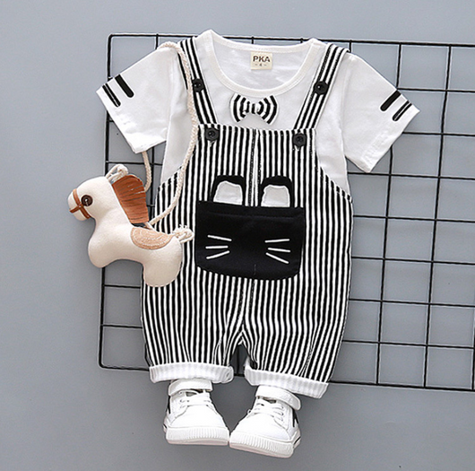 Conjunto Infantil Coreano de Dos Piezas con Tirantes y Diseño Cartoon - Image 8