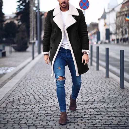 Abrigo Largo para Hombre Invierno Elegante Gabardina Térmica Manga Larga - Image 4