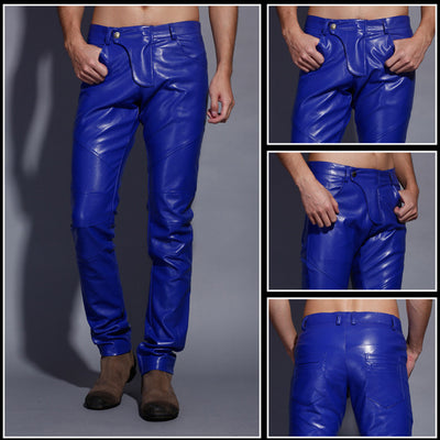 Pantalones de Cuero Patchwork - Image 2