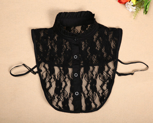 Cuello Falso Retro de Algodón con Encaje Desmontable para Mujer - Image 75