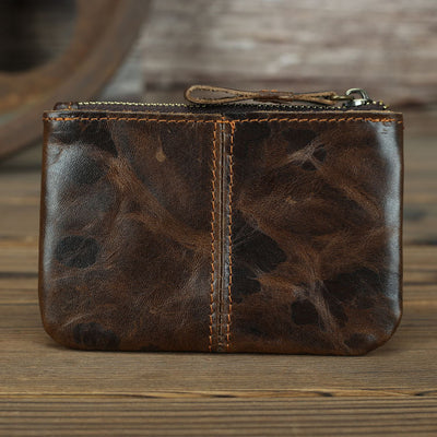 Monedero Compacto de Cuero Crazy Horse Estilo Retro para Hombre - Image 9