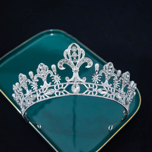 Corona Nupcial Reina Europea con Cristales - Accesorios Retro para el Cabello - Image 15