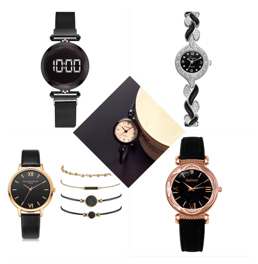 Reloj Femenino con Pulsera de Cuero PU y Juego de Brazalete Aleación - Image 6