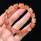 Pulsera de Cuarzo Fantasma con Flor de Pegamento Natural Rojo Brasileño