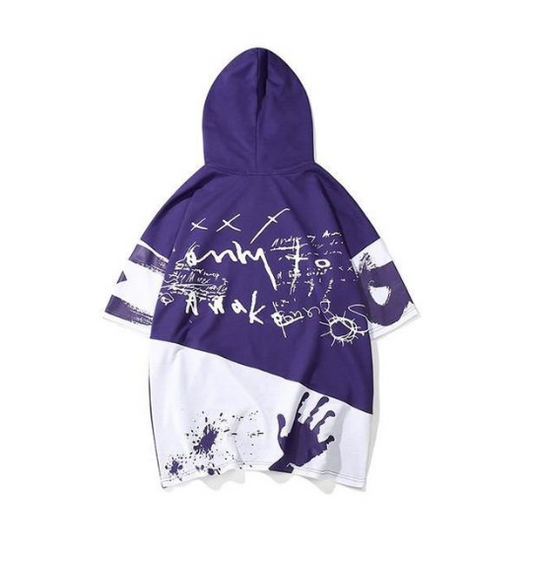 Playera Holgada con Capucha Estilo Graffiti - Diseño Urban Hip-Hop para Hombre - Image 2