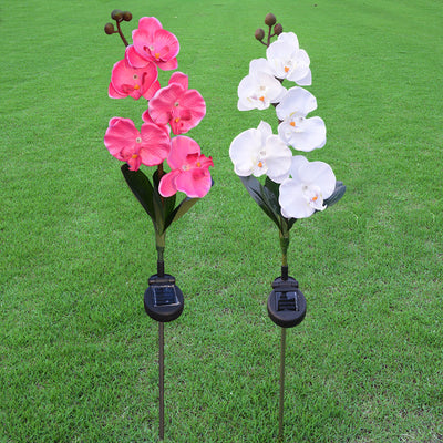 Luz Solar LED Flor Orquídea con 5 Cabezales - Image 3