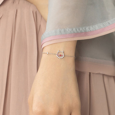 Pulsera de Plata Esterlina para Mujer con Detalles Blancos - Image 4