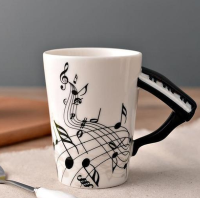 Taza de Cerámica con Asa de Saxofón y Notas Musicales - Image 11