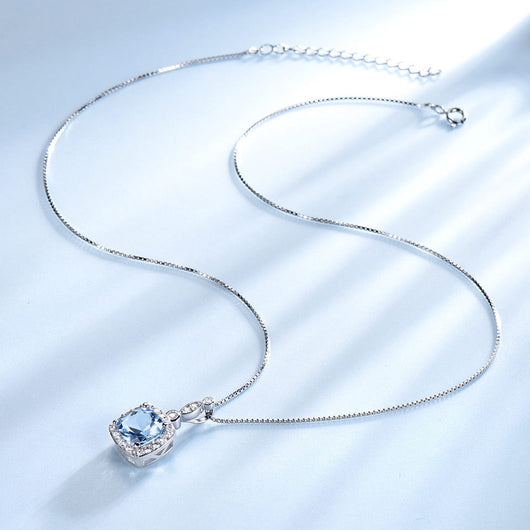 Conjunto de Collar de Plata 925 con Topacio Azul Cielo - 4 Piezas - Image 4