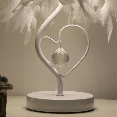 Lámpara de Mesita LED Alas de Cristal Corazón Pluma - Image 3