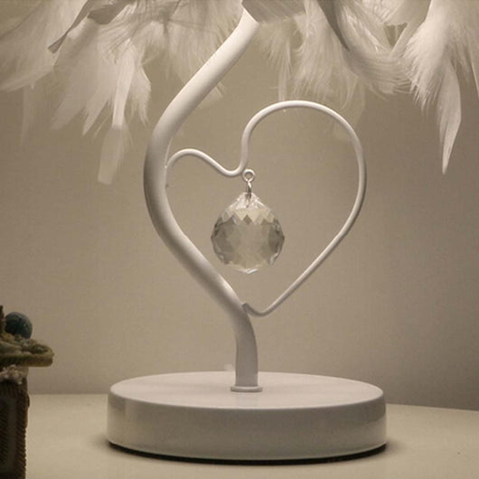 Lámpara de Mesita LED Alas de Cristal Corazón Pluma - Image 3