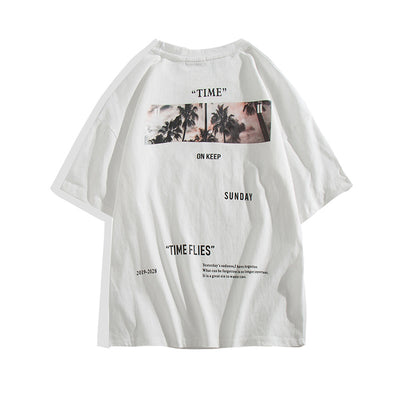 Camiseta Hombre Suelta Cuello Redondo Manga Corta - Image 7