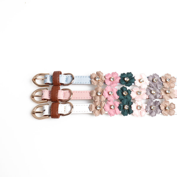 Collar Floral para Perros con Cristales Brillantes