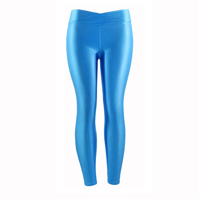 Pantalones Capri Elásticos Talle Bajo Brillante en Colores Neón para Mujer - Image 19