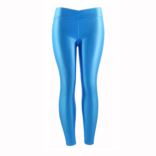 Pantalones Capri Elásticos Talle Bajo Brillante en Colores Neón para Mujer - Image 19