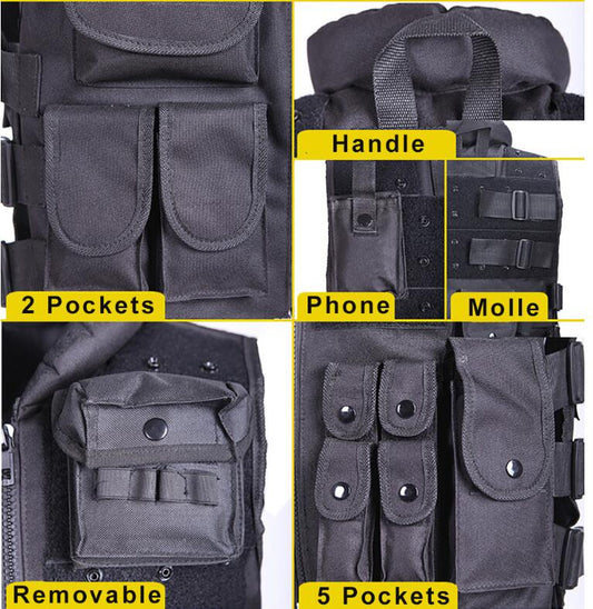 Chaleco Táctico Militar Negro para Hombre - Caza y Operaciones - Image 2