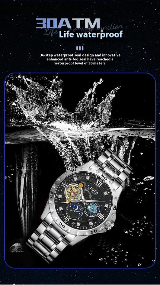 Reloj Automático Mecánico Impermeable con Esfera Luminiscente Estrellada - Image 16