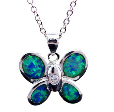 Collar colgante tortuga marina con ópalo azul y plata laminada para mujer - Image 20