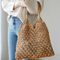Bolsa Tejida de Malla con Asa de Cuerda - Diseño Calado Transpirable