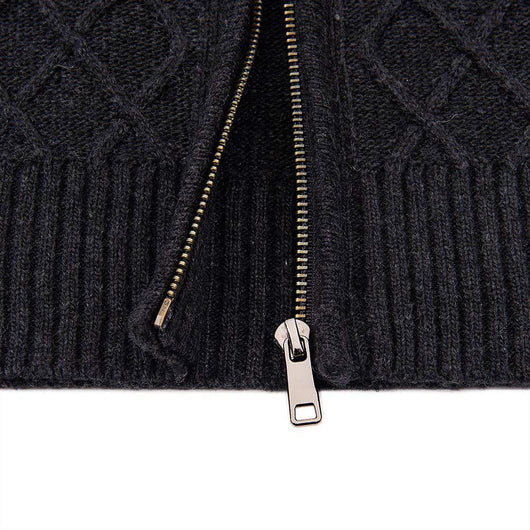 Cardigan de cuello alto con cierre y mangas largas - Image 3