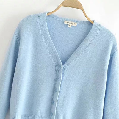 Cardigan Escote V Liso - Suéter Versátil para Cualquier Ocasión - Image 3