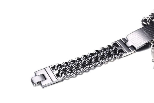Pulsera de Fe para Hombre con Cruz y Grabado - Image 5