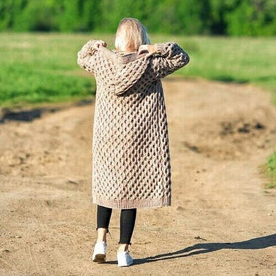 Cardigan Tejido Grueso con Capucha para Invierno Mujer - Image 3