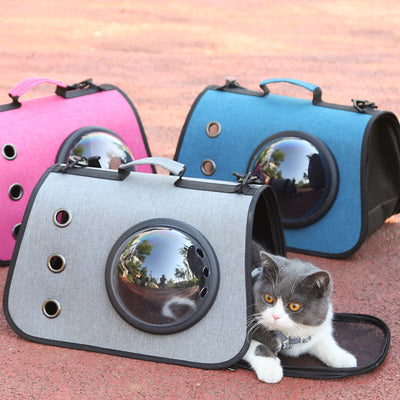 Bolsa Transportadora Plegable de Lino para Mascotas